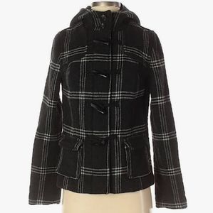 Old Navy Wool Coat Gray w/ Hood Small Tall